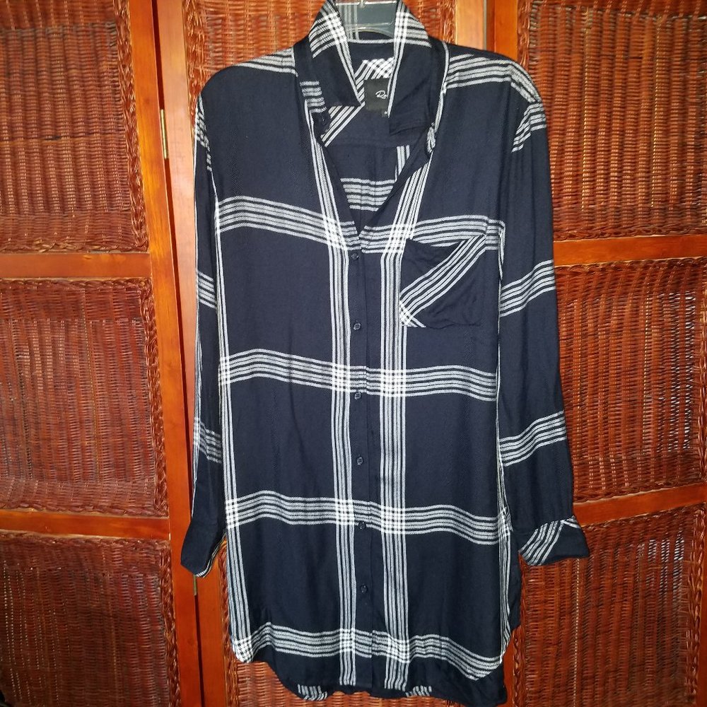 Rails Bianca Plaid Button Down Shirtdress Indigo - Picture 4 of 15